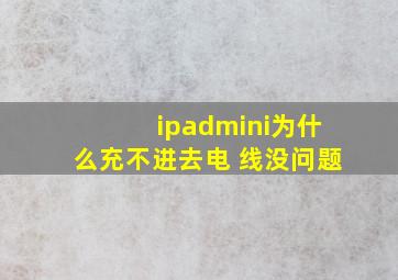 ipadmini为什么充不进去电 线没问题